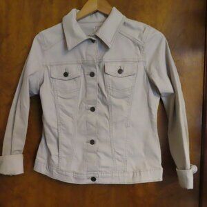 Vintage Totally 80s Lee Khaki Waist Denim Jean Jacket Size Small